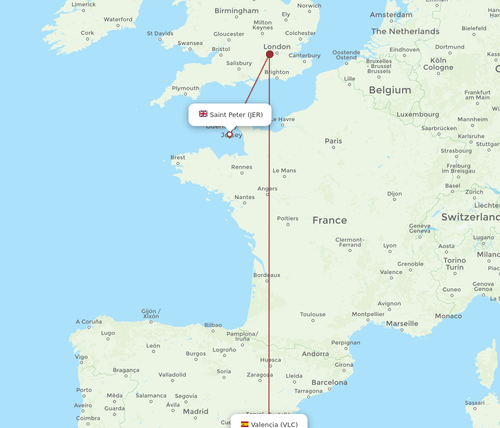 JER-VLC flight routes