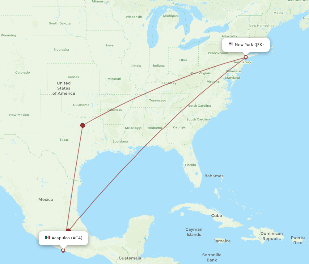 JFK-ACA flight routes