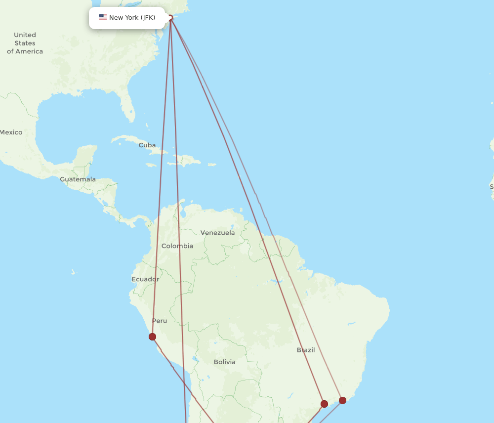 JFK-AEP flight routes
