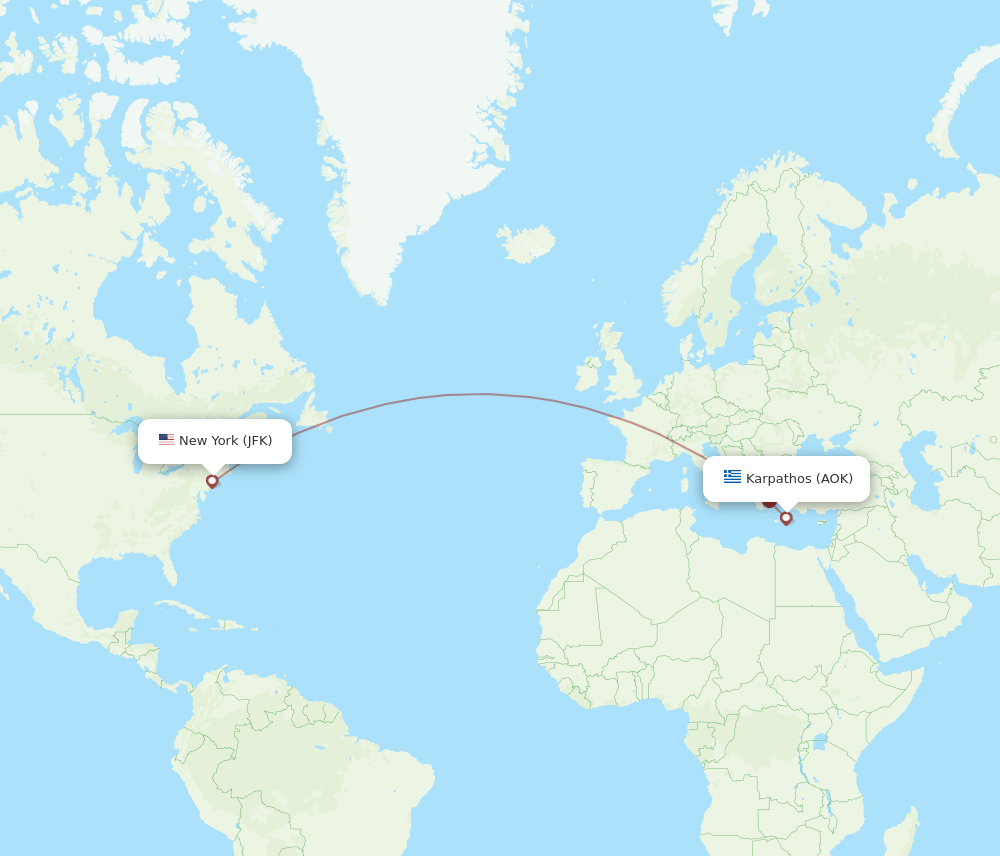 JFK-AOK flight routes