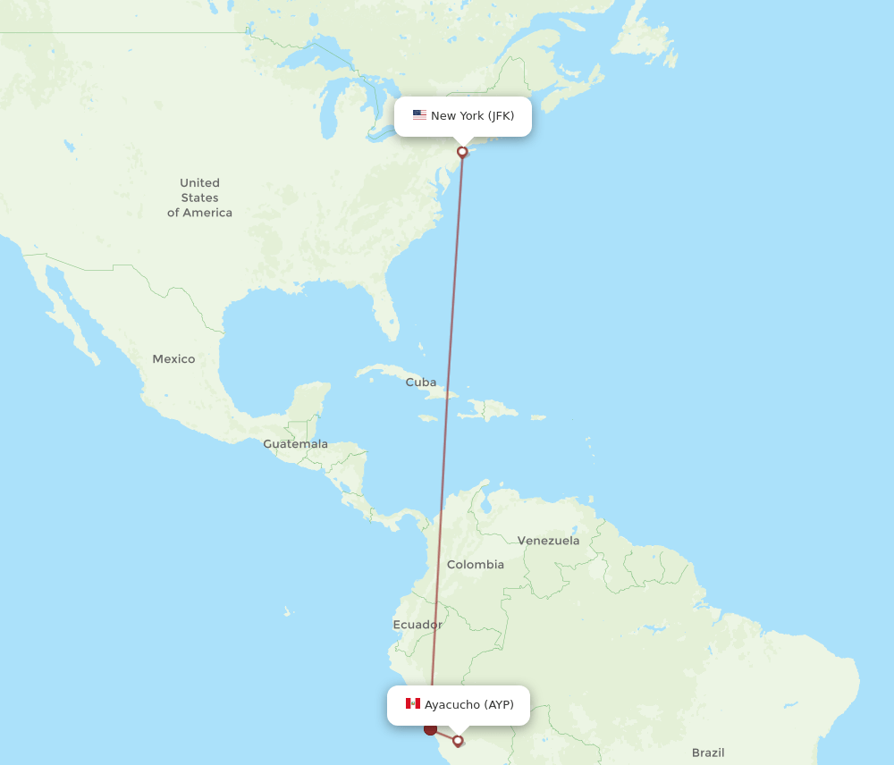 JFK-AYP flight routes