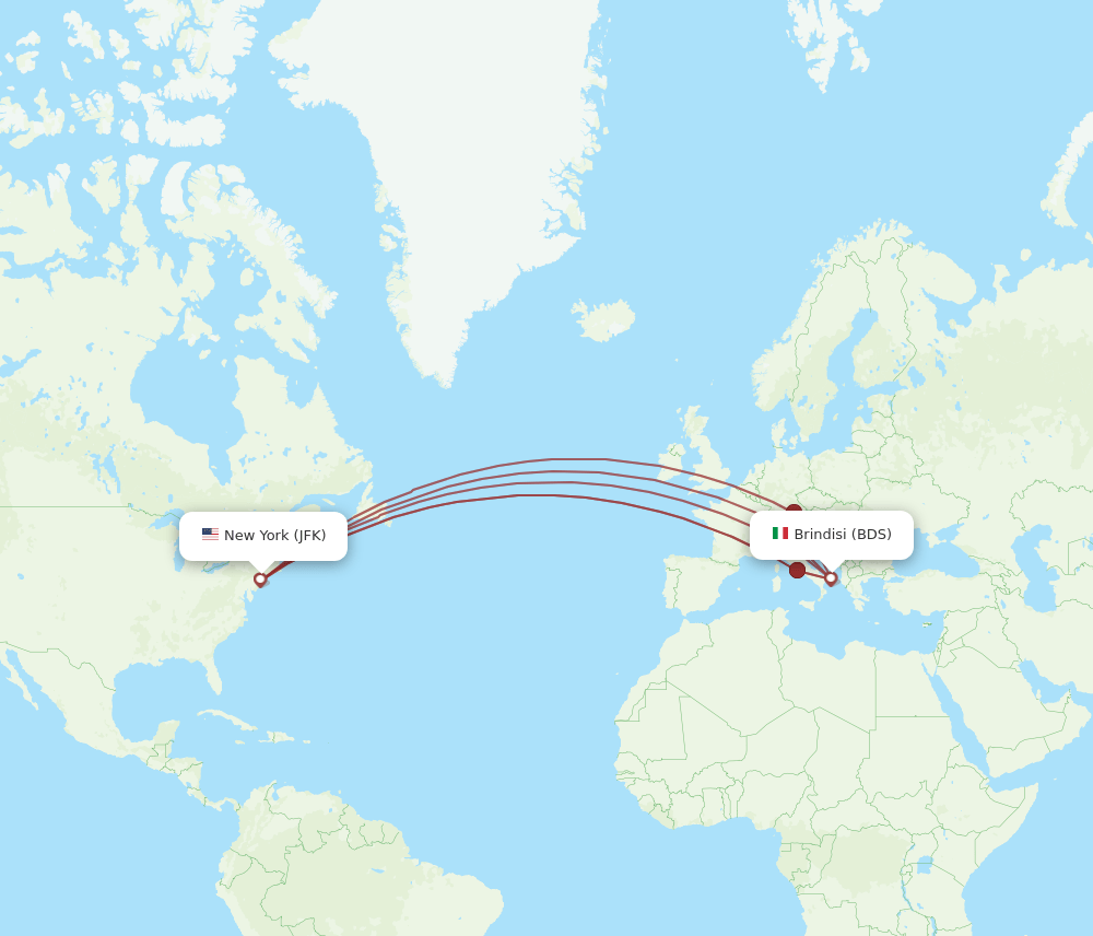 JFK-BDS flight routes