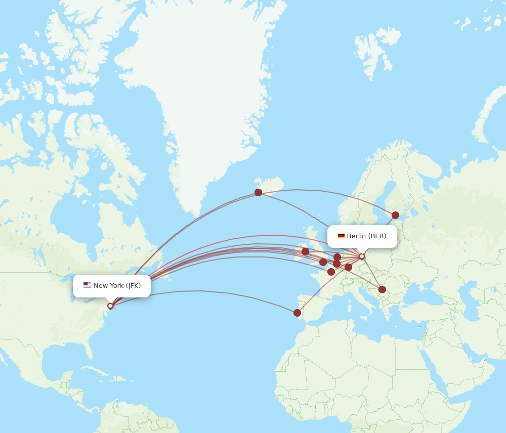 JFK-BER flight routes