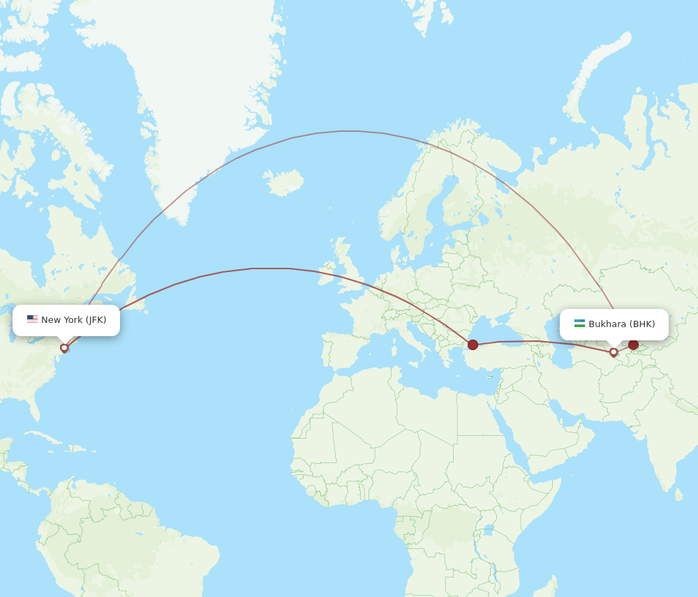 JFK-BHK flight routes