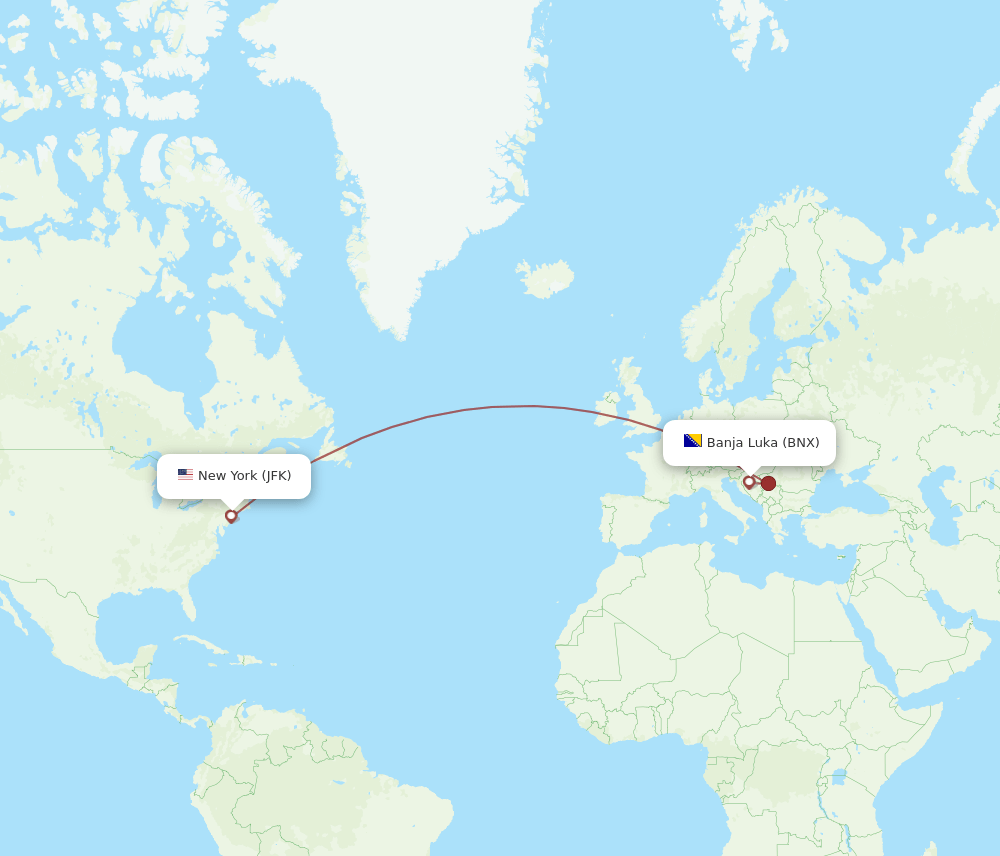 JFK-BNX flight routes