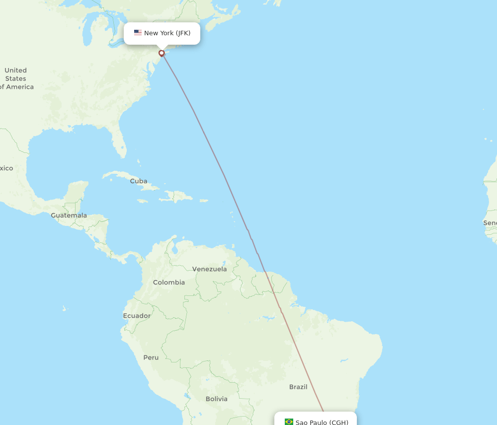 JFK-CGH flight routes