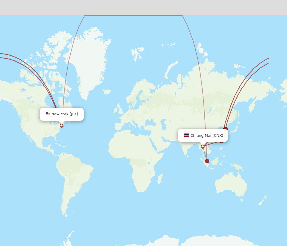 JFK-CNX flight routes