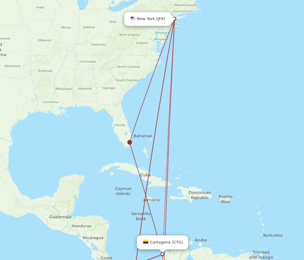 JFK-CTG flight routes