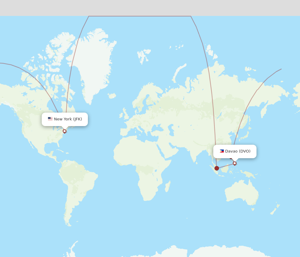 JFK-DVO flight routes