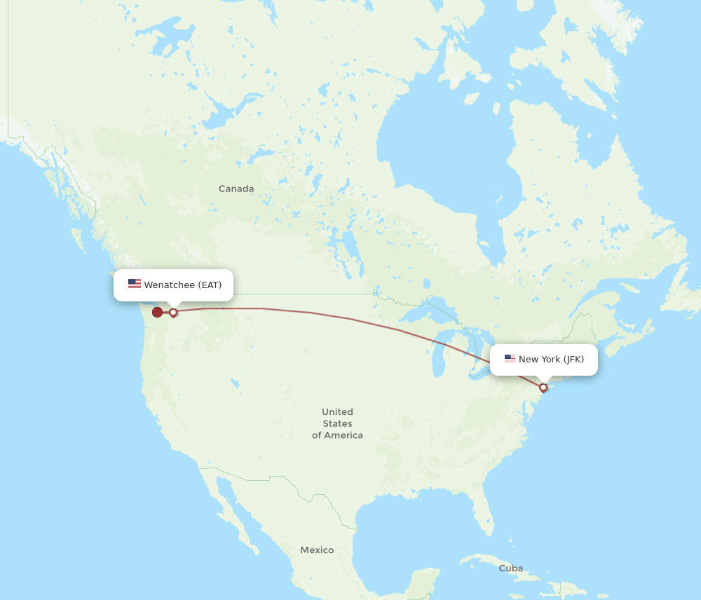 JFK-EAT flight routes