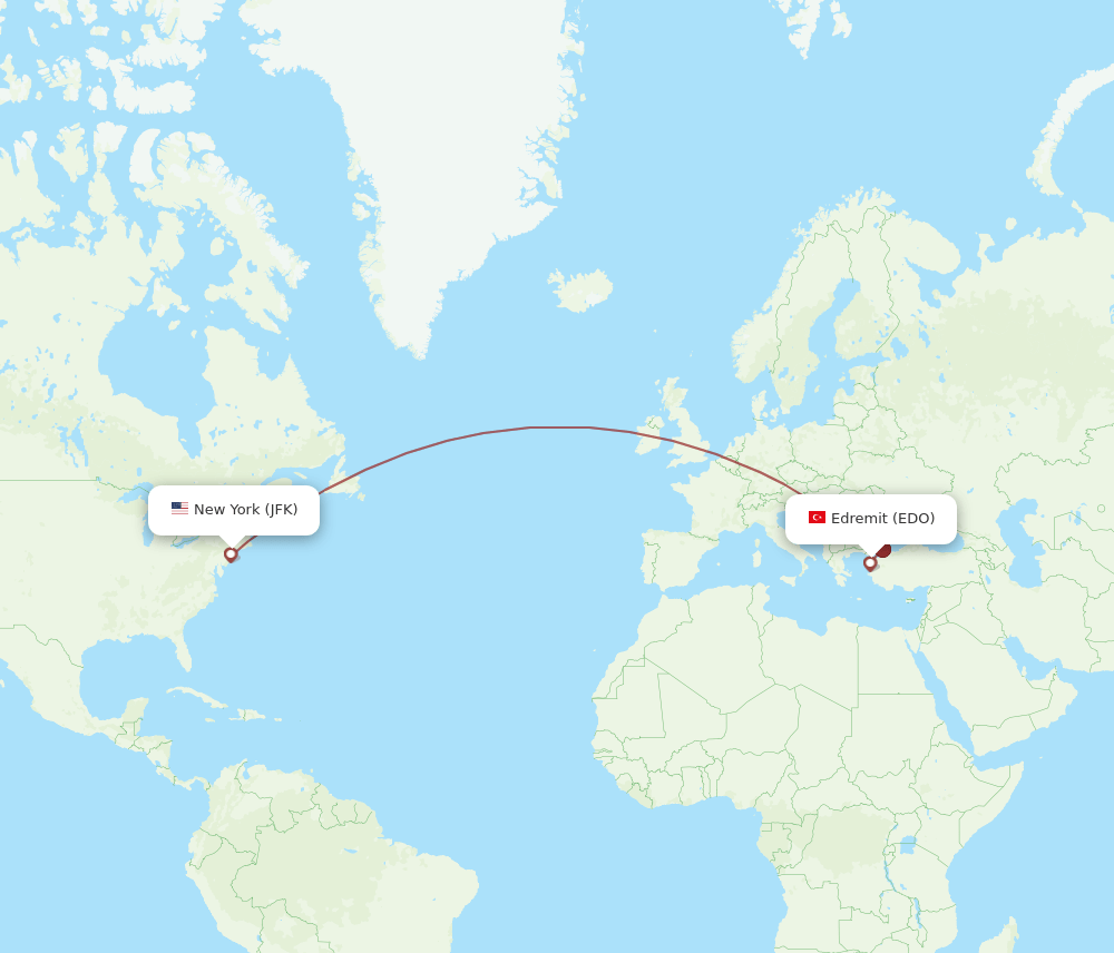 JFK-EDO flight routes