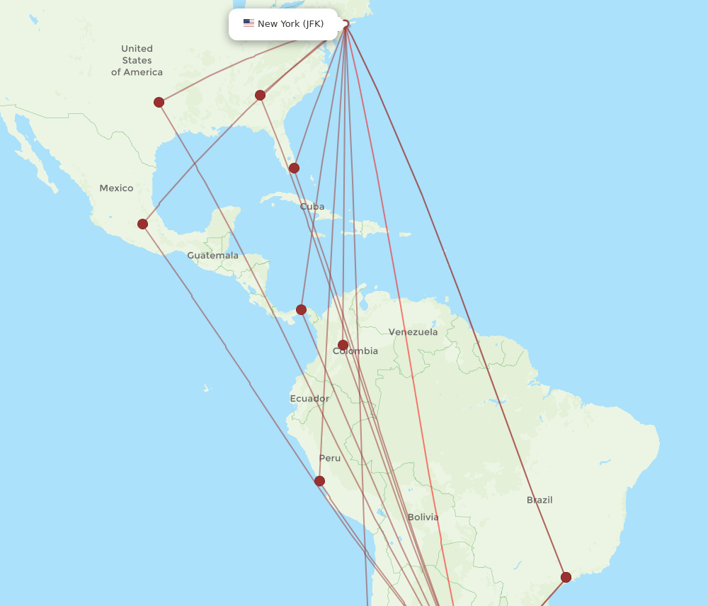 JFK-EZE flight routes