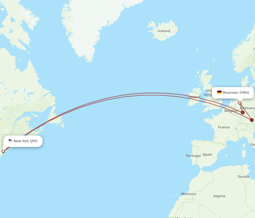 JFK-FMO flight routes