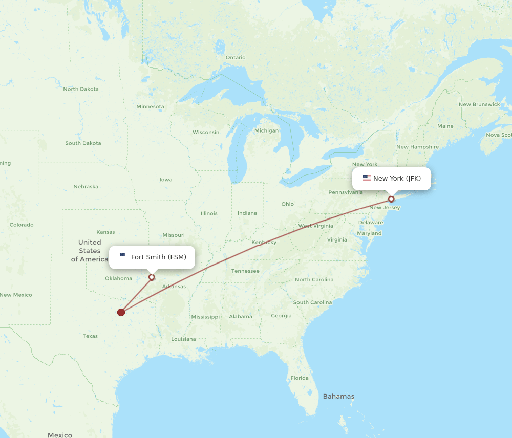 JFK-FSM flight routes