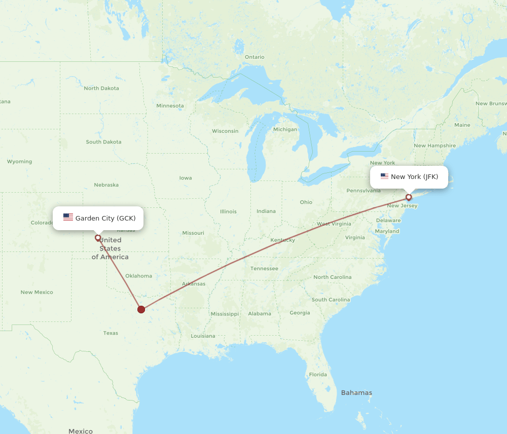 JFK-GCK flight routes