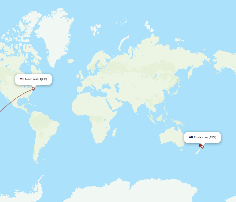 JFK-GIS flight routes