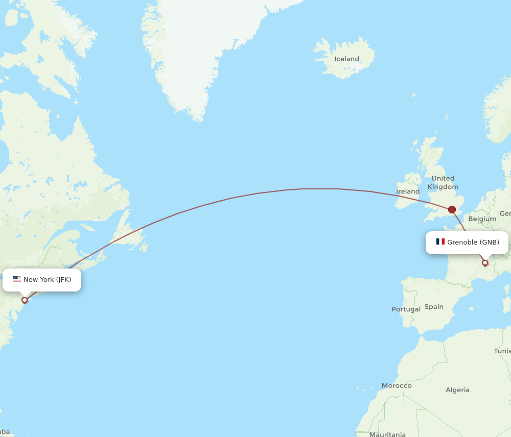 JFK-GNB flight routes