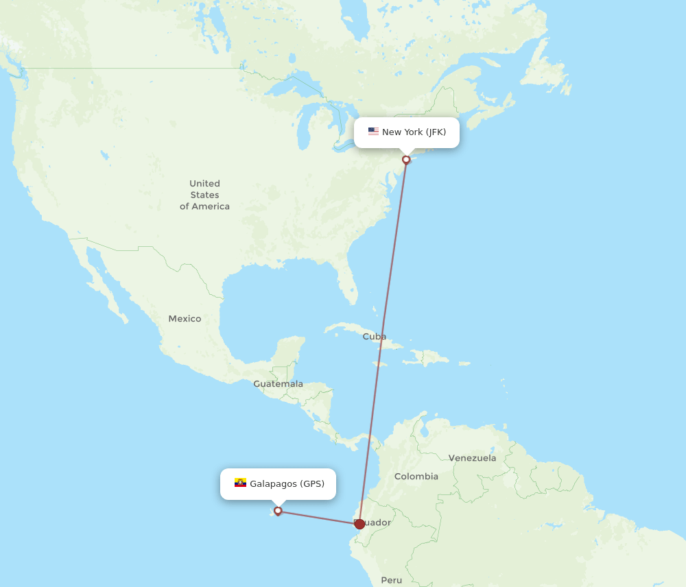 JFK-GPS flight routes