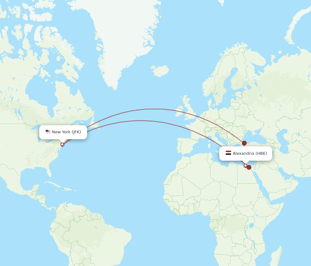 JFK-HBE flight routes