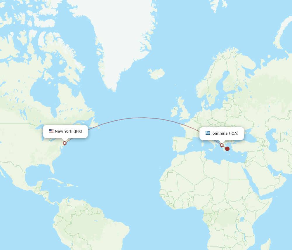 JFK-IOA flight routes