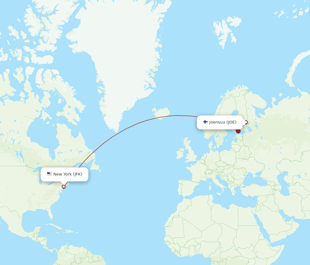 JFK-JOE flight routes