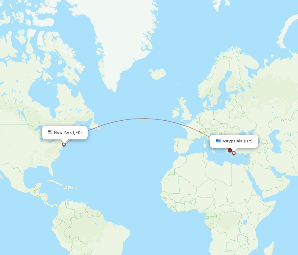 JFK-JTY flight routes