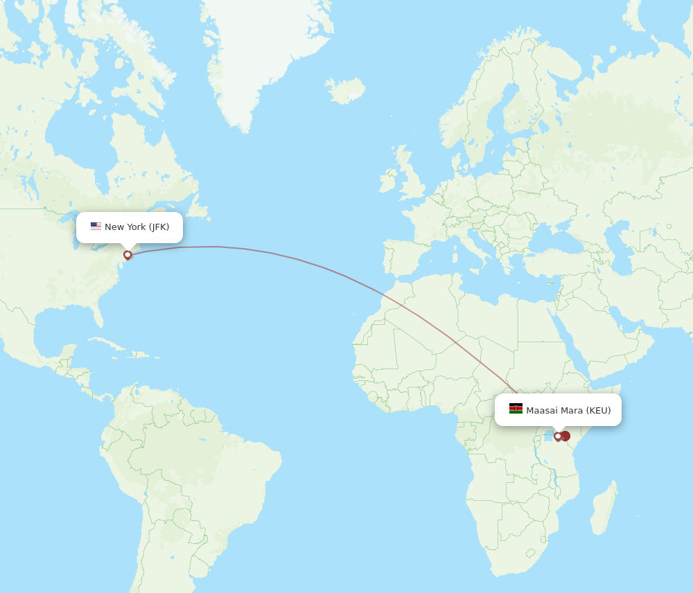 JFK-KEU flight routes