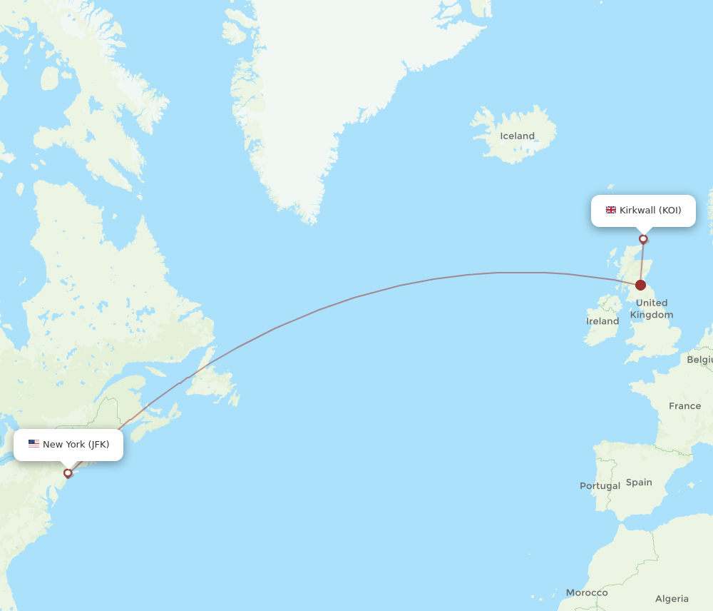 JFK-KOI flight routes