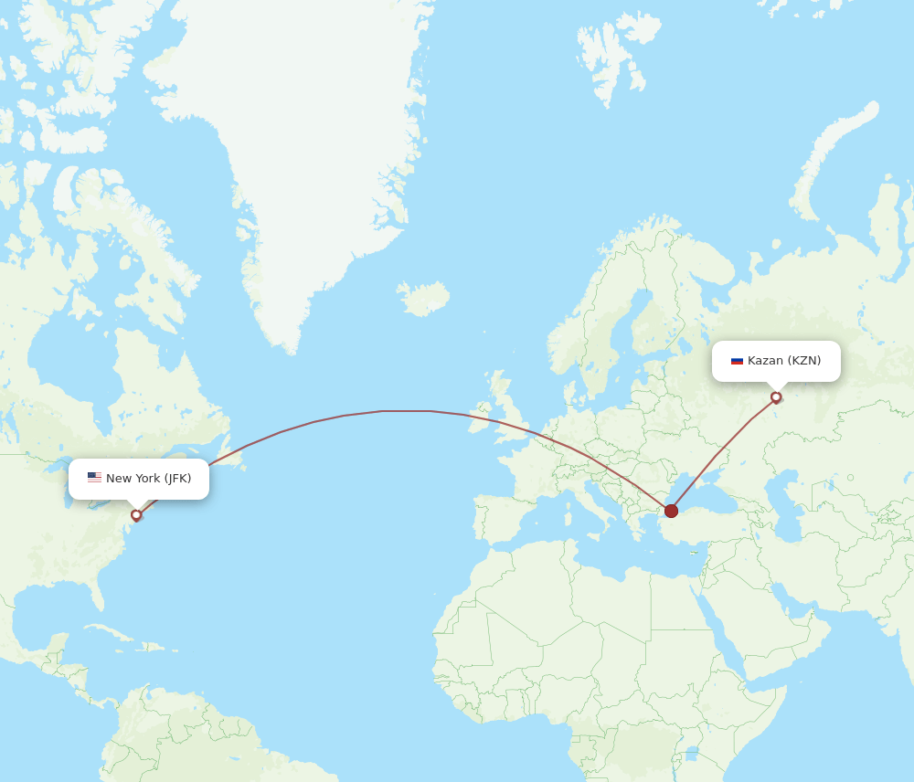 JFK-KZN flight routes
