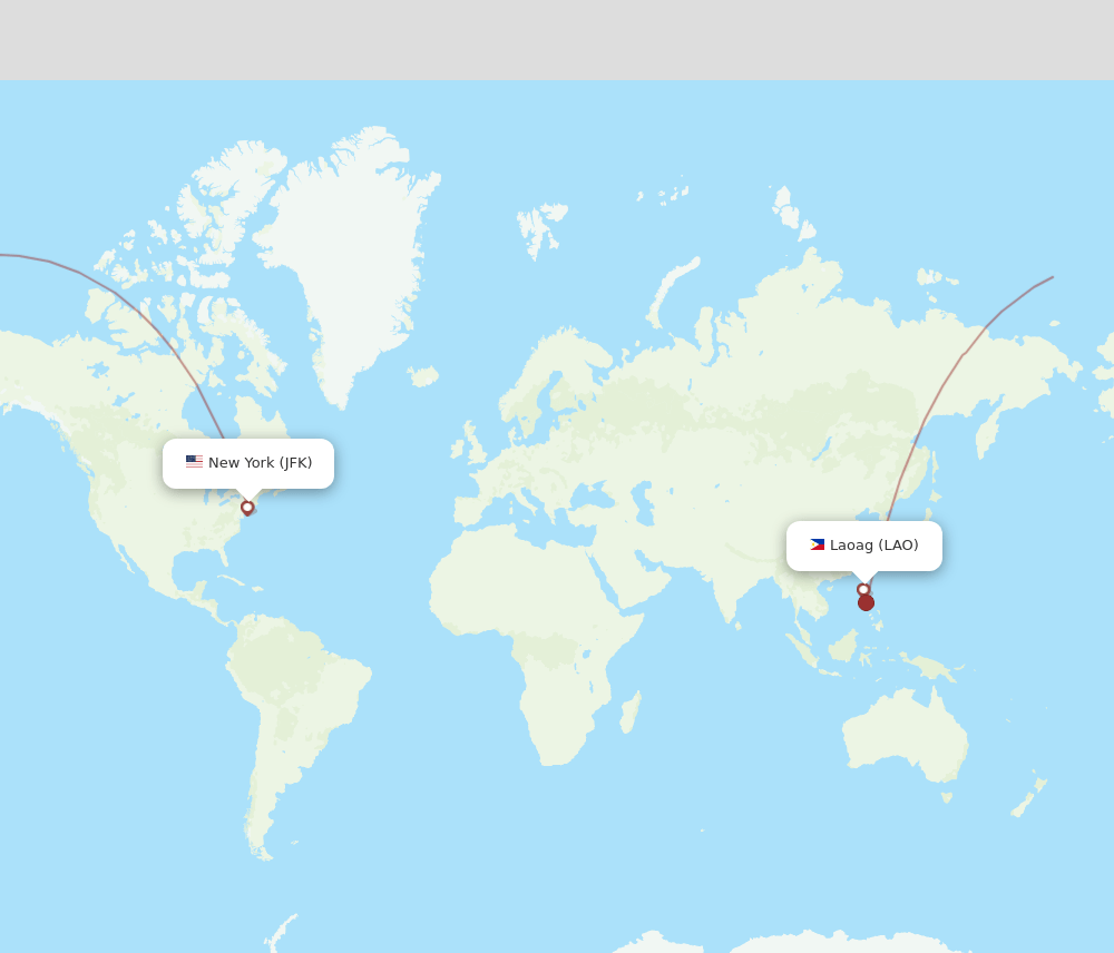 JFK-LAO flight routes