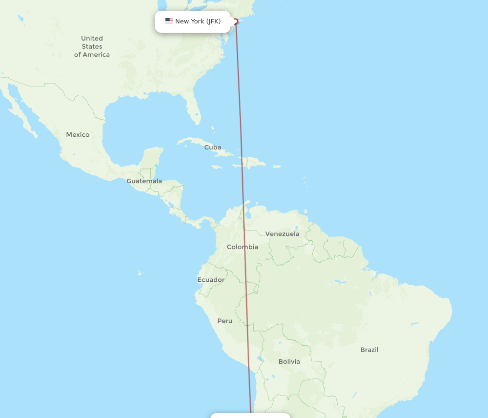 JFK-LSC flight routes