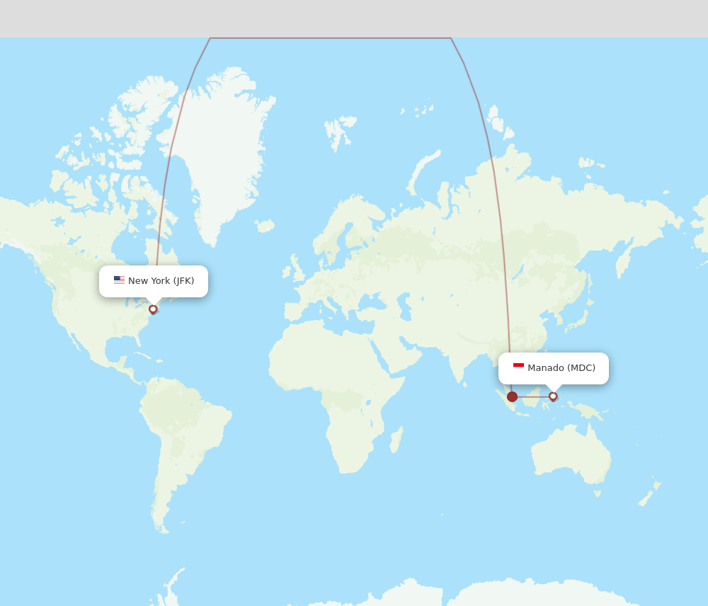 JFK-MDC flight routes