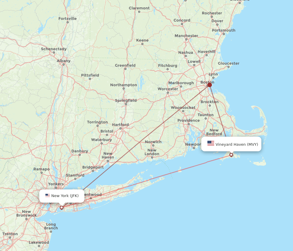 JFK-MVY flight routes
