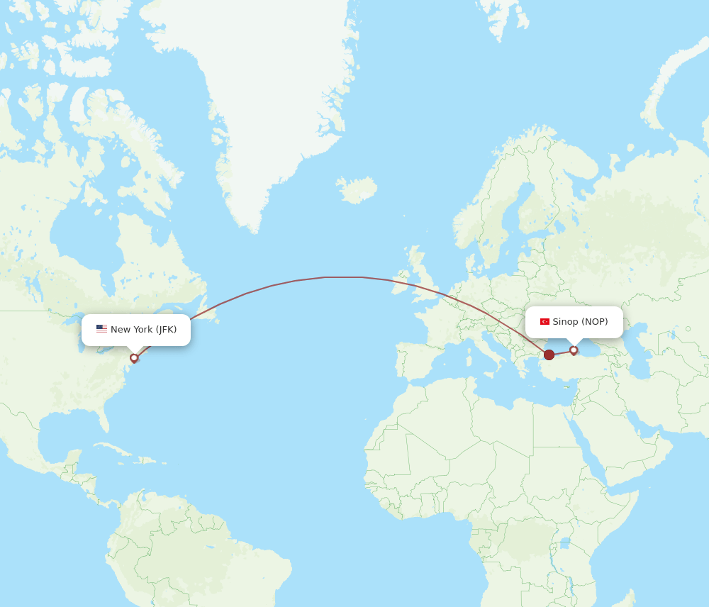 JFK-NOP flight routes