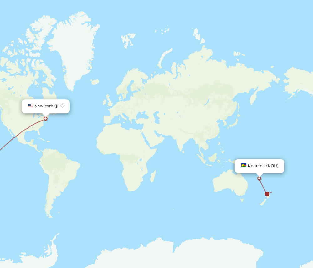JFK-NOU flight routes