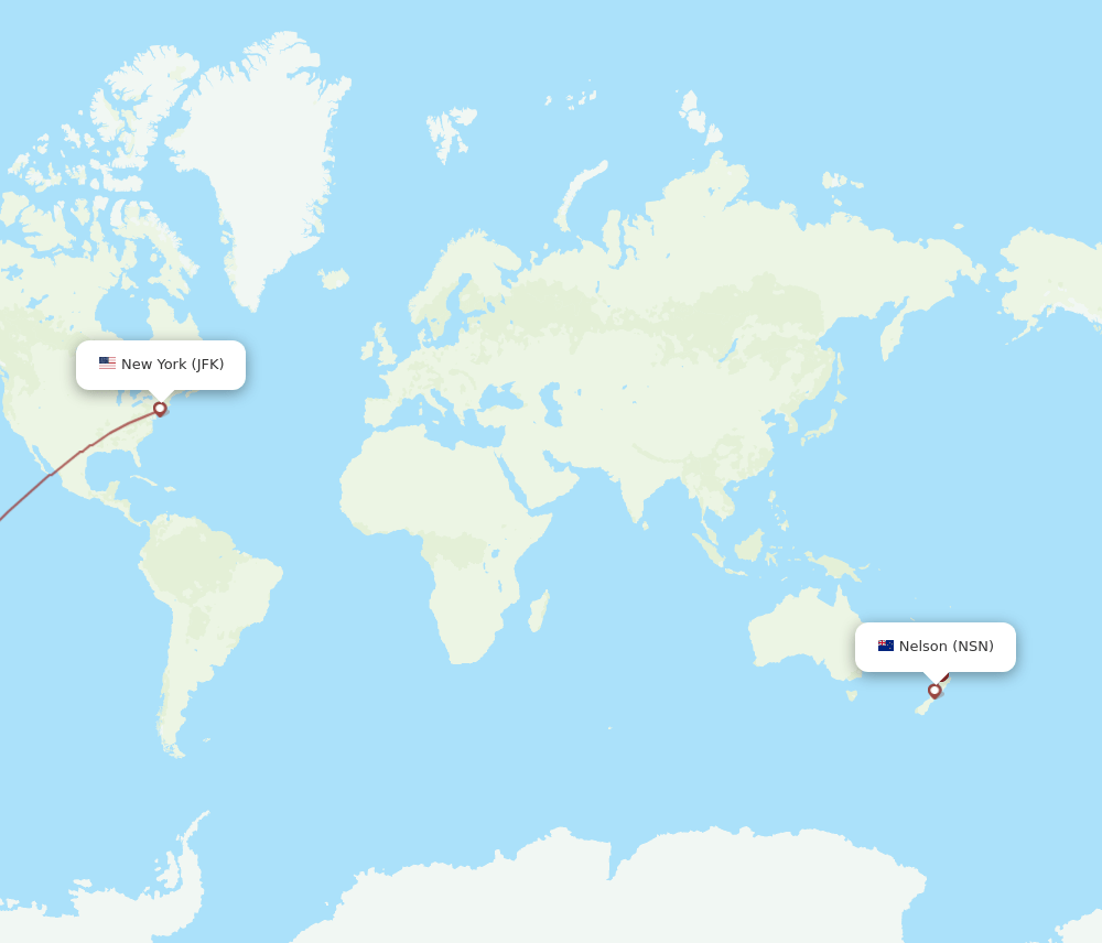 JFK-NSN flight routes