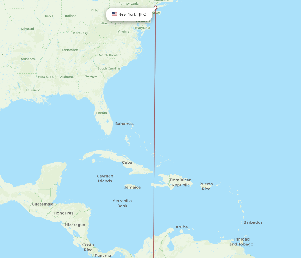 JFK-NVA flight routes