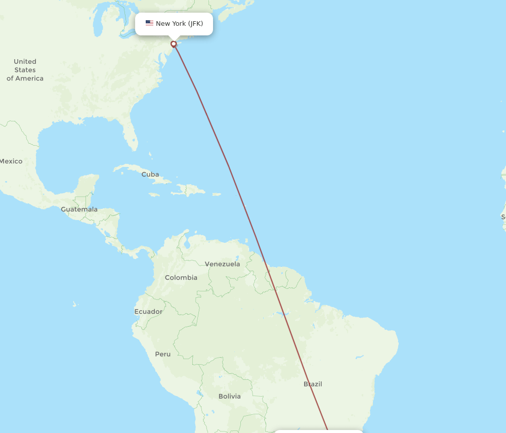 JFK to NVT flights and routes map