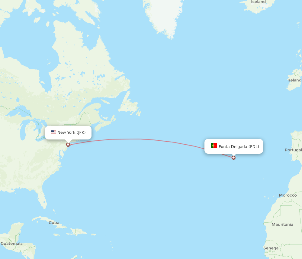 JFK-PDL flight routes