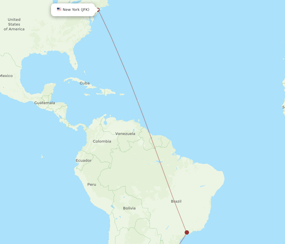 JFK-PDP flight routes