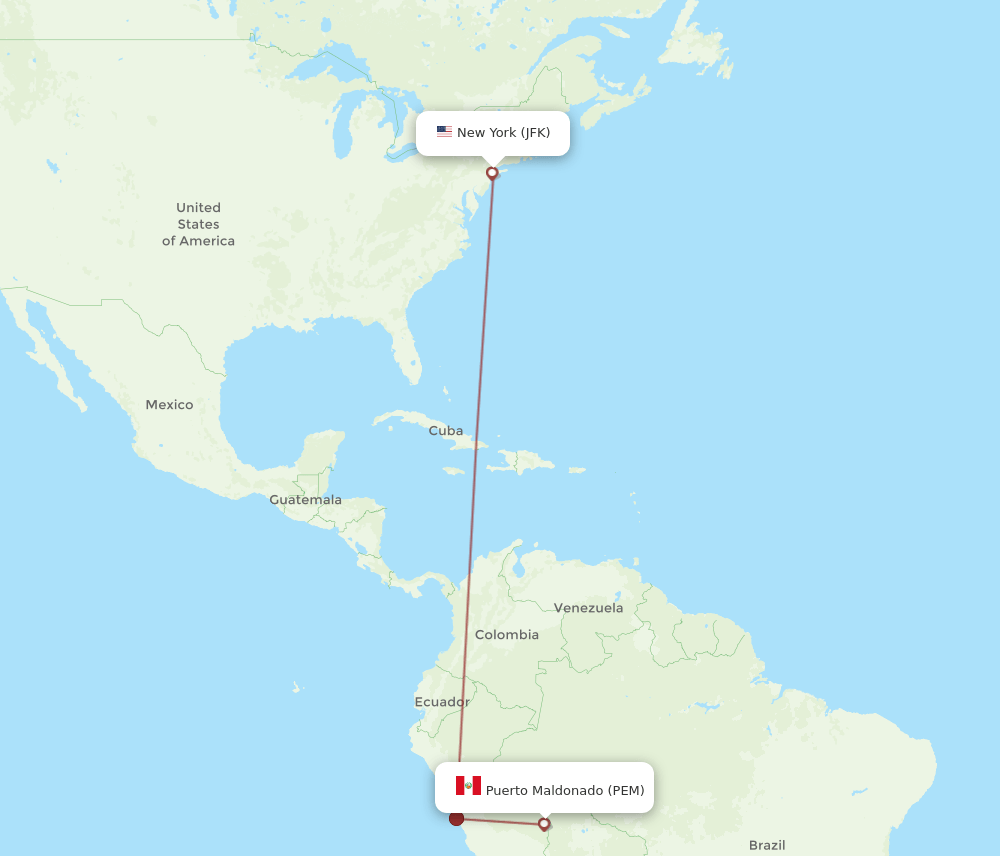 JFK-PEM flight routes