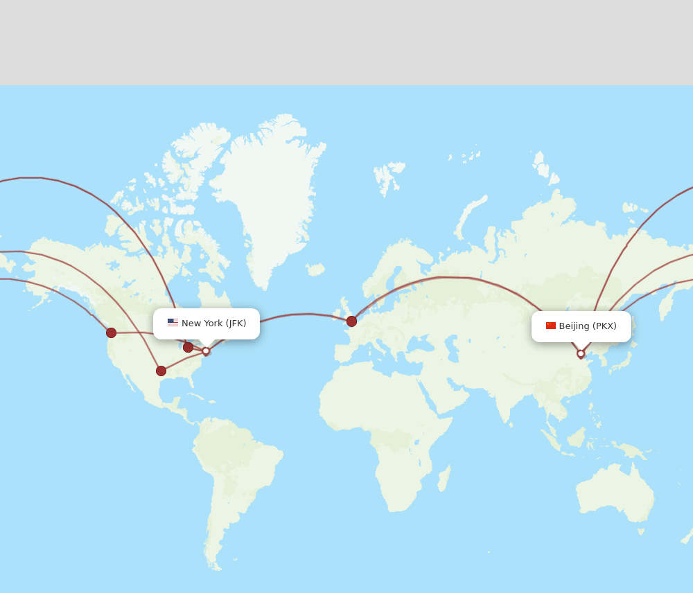 JFK-PKX flight routes