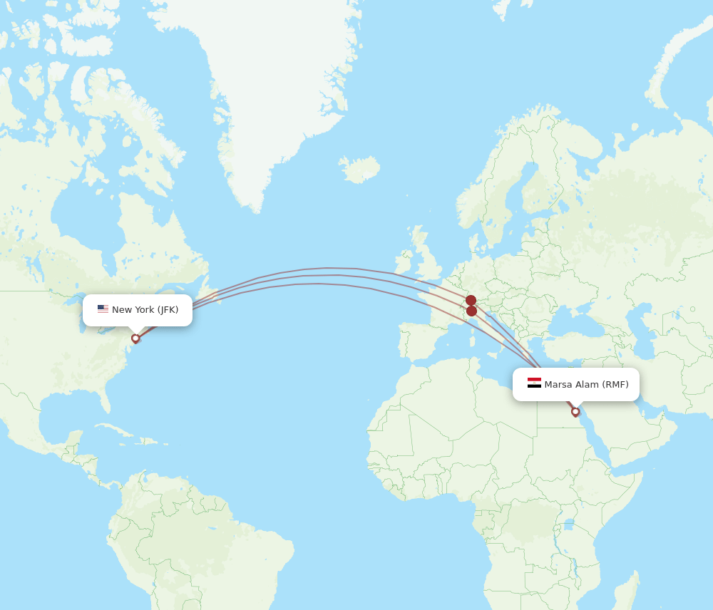 JFK-RMF flight routes