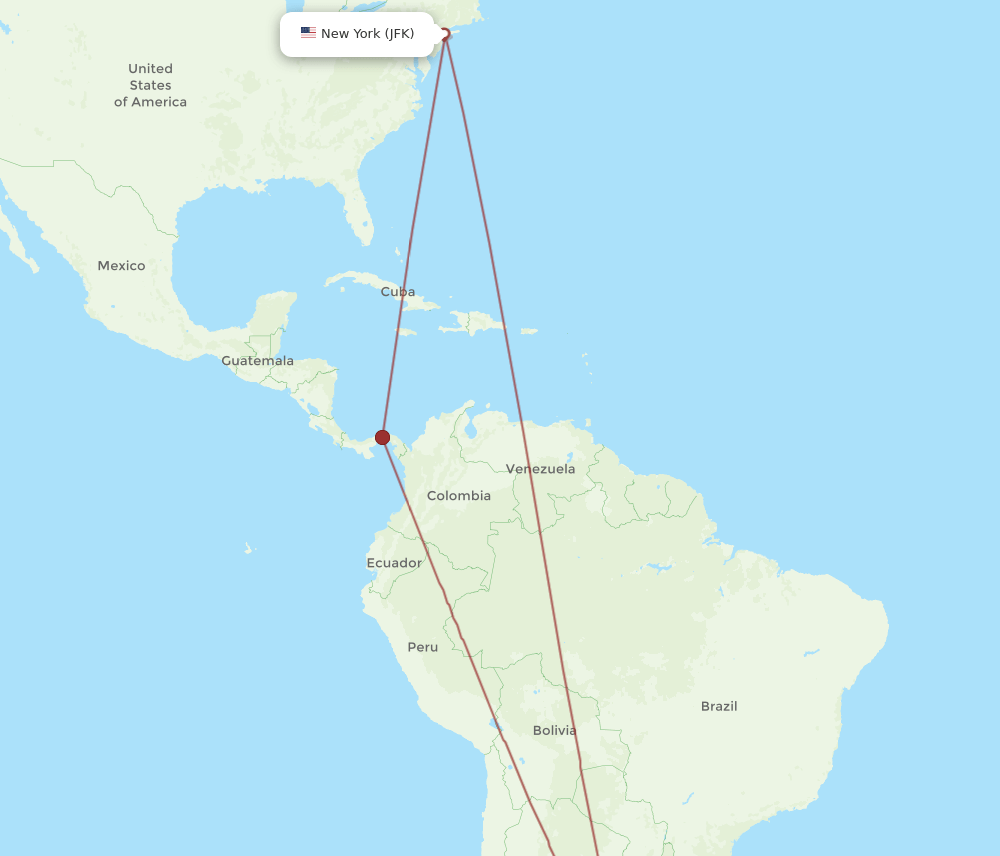 JFK-ROS flight routes