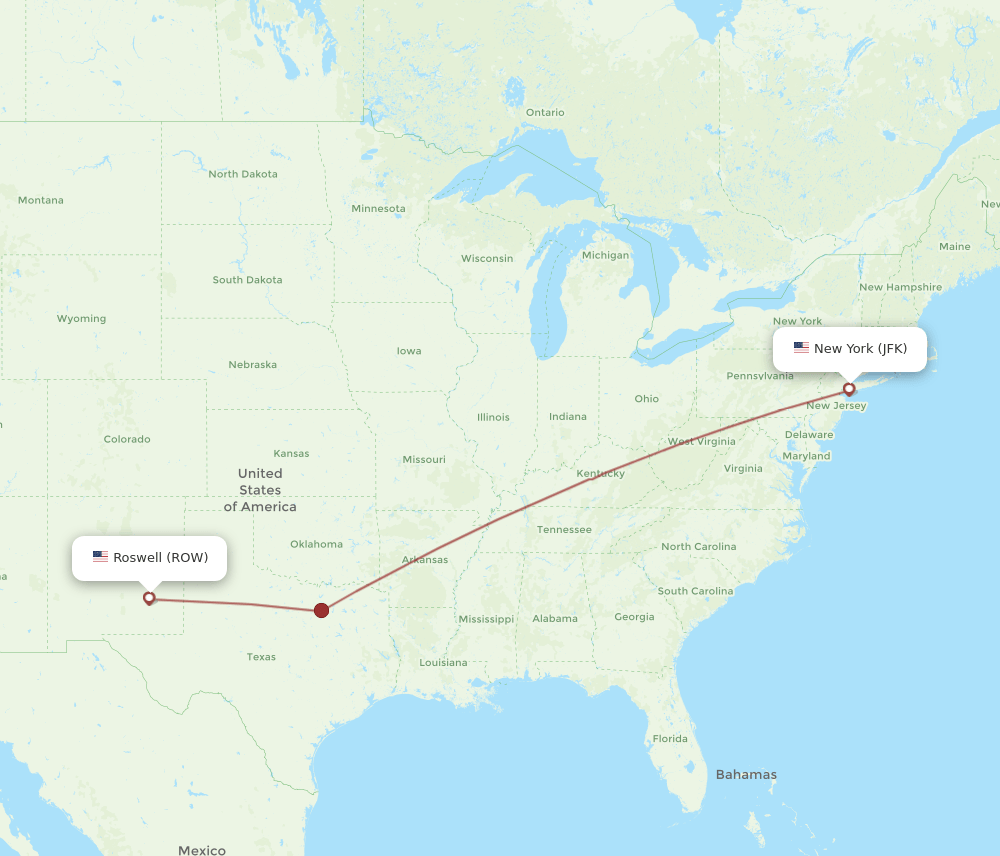 JFK-ROW flight routes