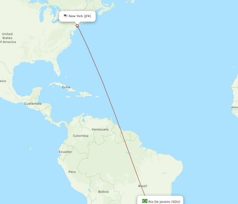 JFK-SDU flight routes