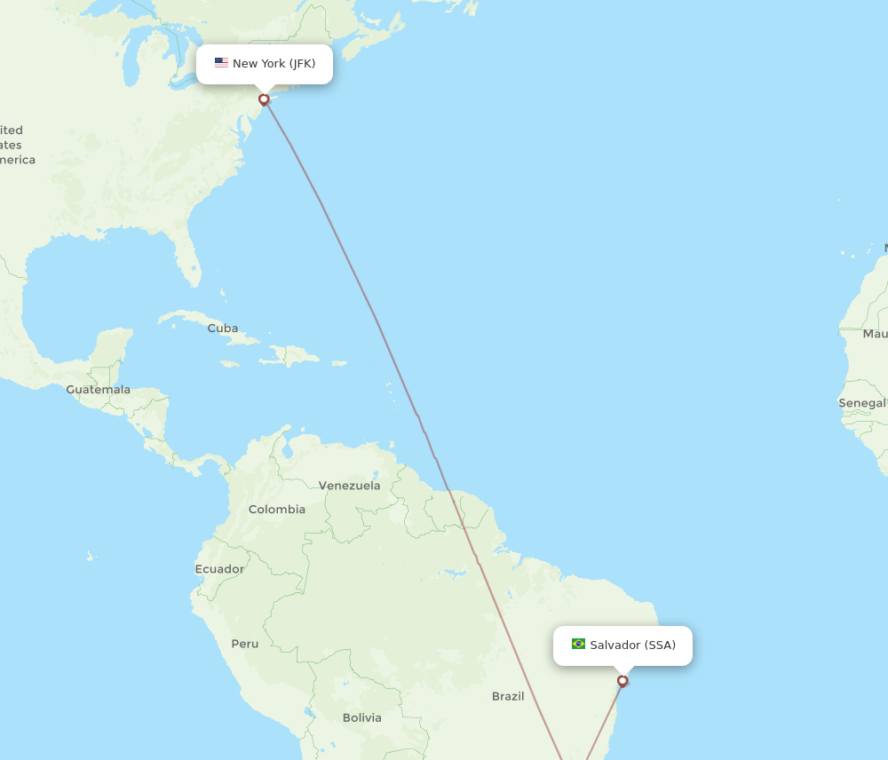 JFK-SSA flight routes
