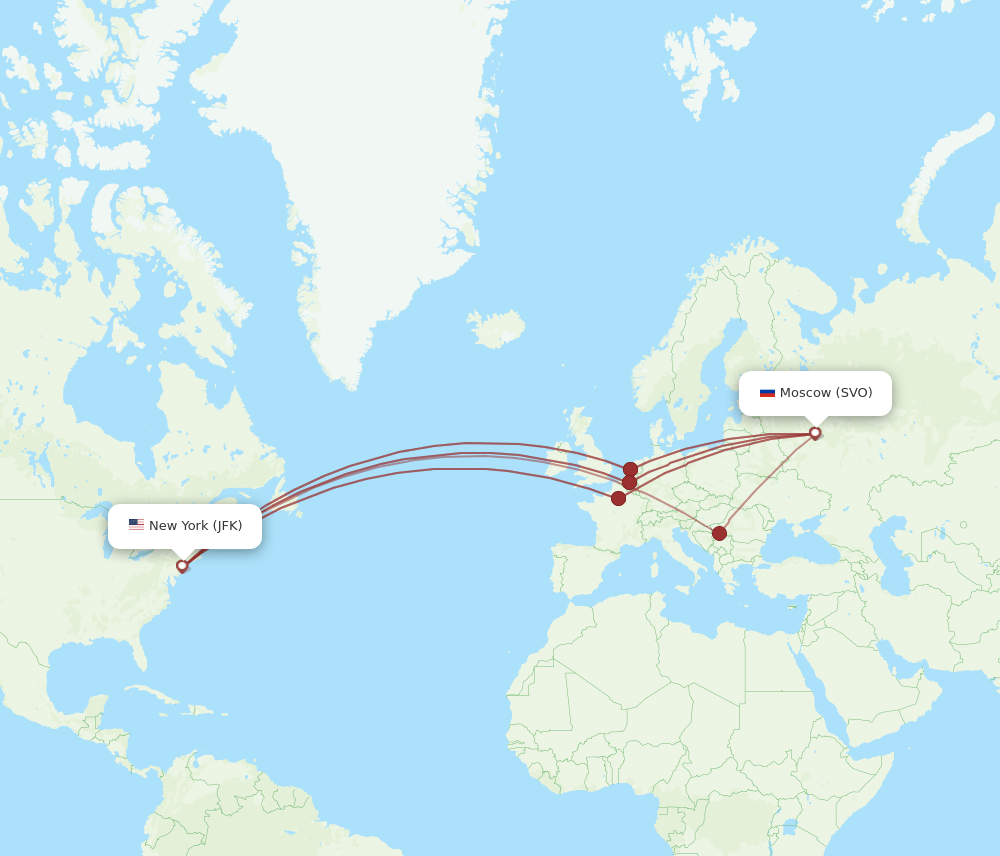 JFK-SVO flight routes