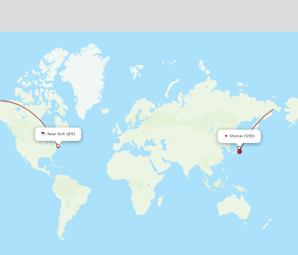 JFK-SYO flight routes