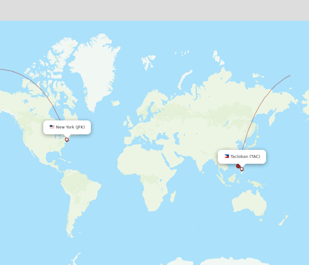 JFK-TAC flight routes